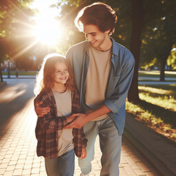 Parent holding child's hand
